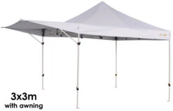 (SALES PROMOTION) OZTRAIL DELUXE GAZEBO With AWNING WHITE 3x3m Marquee Stall Stand MARKET