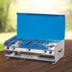 COMPANION REGULATED RV 2 BURNER BBQ WITH LEGS STOVE COOKER GAS CAMPING COMP546 -Equipoutdoors RV Stove Grill1 86010.1555370724.1280.1280