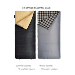 OZTRAIL DROVER (-10cel To +10cel) DOUBLE SIZE TWO PERSON DUO SLEEPING BAG -Equipoutdoors drover4 72138.1623192519.1280.1280