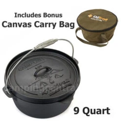 (SALES PROMOTION) OZtrail 9 Quart Camp Oven + Carry Bag Cast Iron Pot Pan Cookware