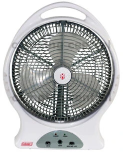 COLEMAN 12" FAN (12V/240V) LIGHT Rechargeable Portable Camp Camping Tent Battery